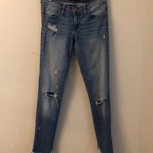 Flying monkey distressed skinny jean